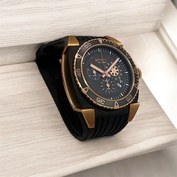 Breil Milano Mediterraneo 47 mm Rose Gold Tone Steel Grey Dial Men Watch BW0537